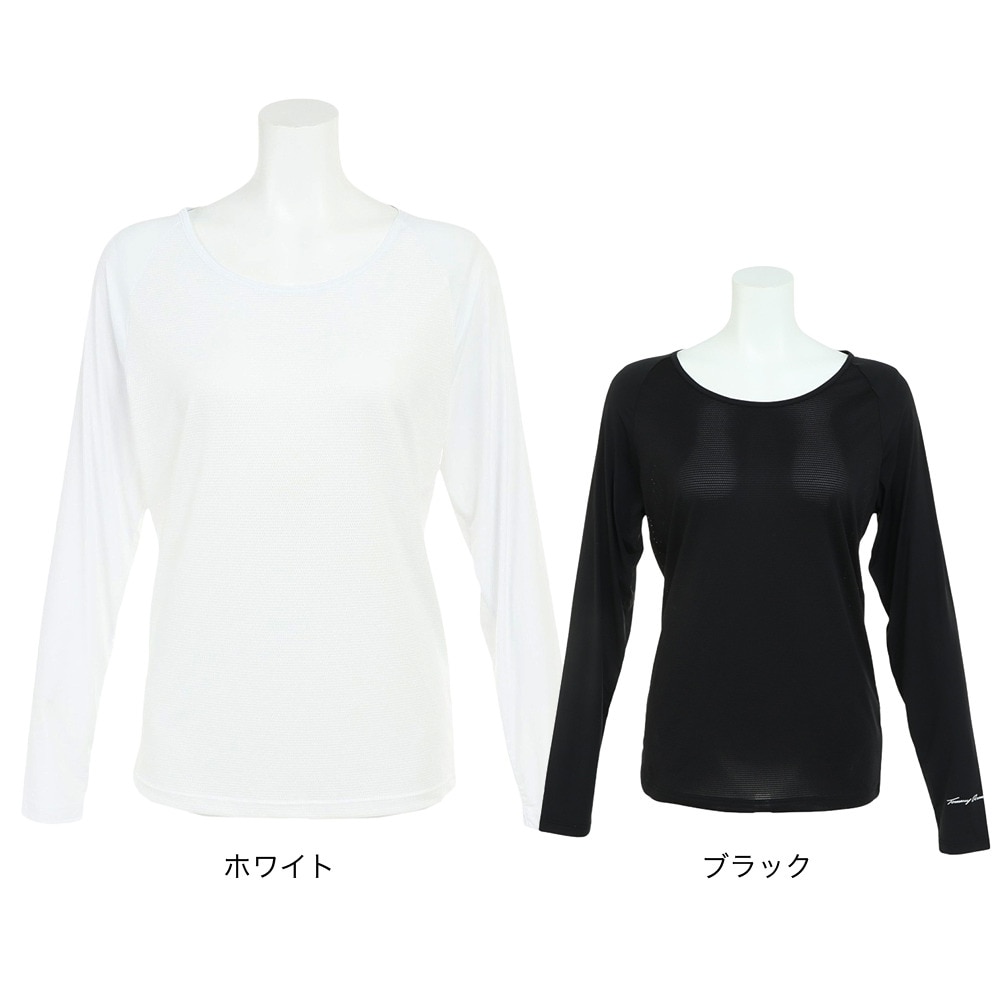 トミーアーマー（Tommy Armour）（レディース）ゴルフウェア 吸汗速乾 接触冷感 長袖Uネックシャツ TAGC23S080013 BLK