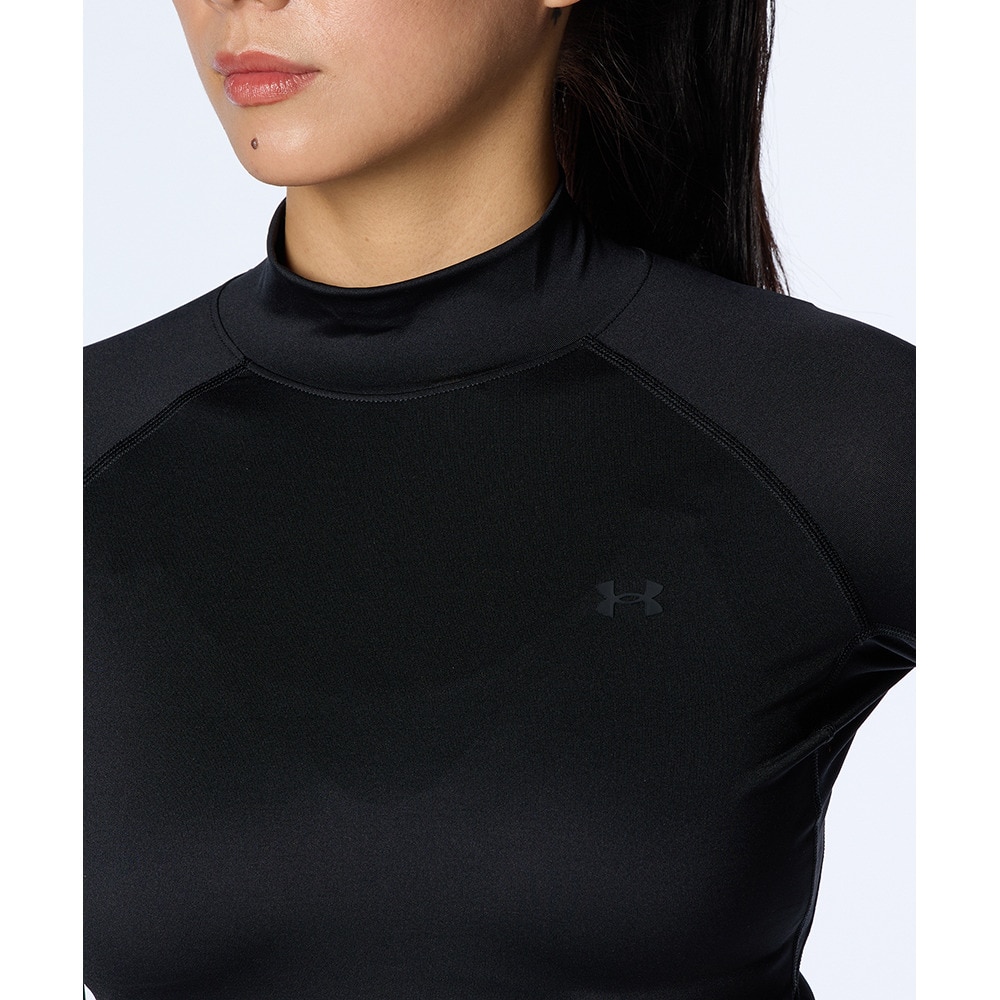 アンダーアーマー（UNDER ARMOUR）（レディース）ゴルフウェア インナー ヒートギア コンプレッション モックネック 長袖シャツ 1384843 001