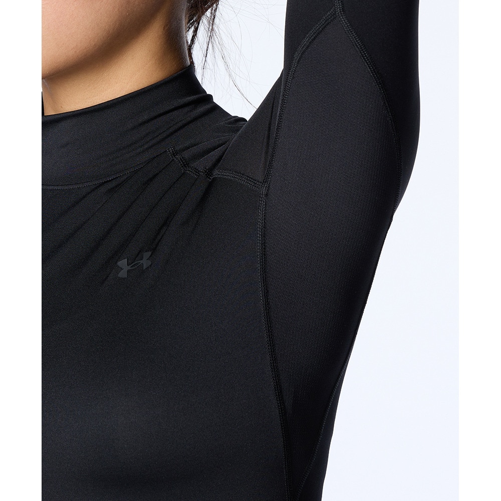 アンダーアーマー（UNDER ARMOUR）（レディース）ゴルフウェア インナー ヒートギア コンプレッション モックネック 長袖シャツ 1384843 001
