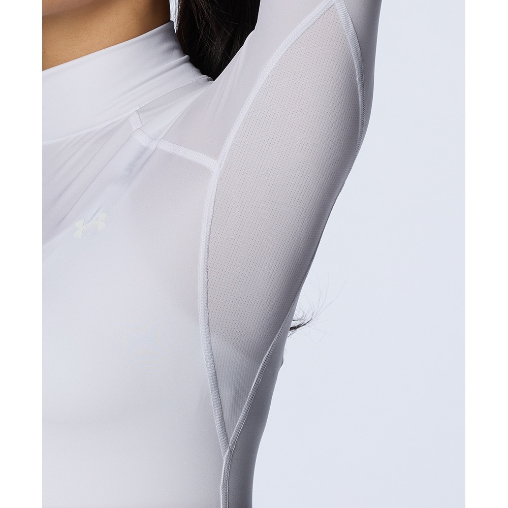 アンダーアーマー（UNDER ARMOUR）（レディース）ゴルフウェア 消臭 ヒートギア コンプレッション ロングスリーブ モックネック 長袖シャツ 1384843 100
