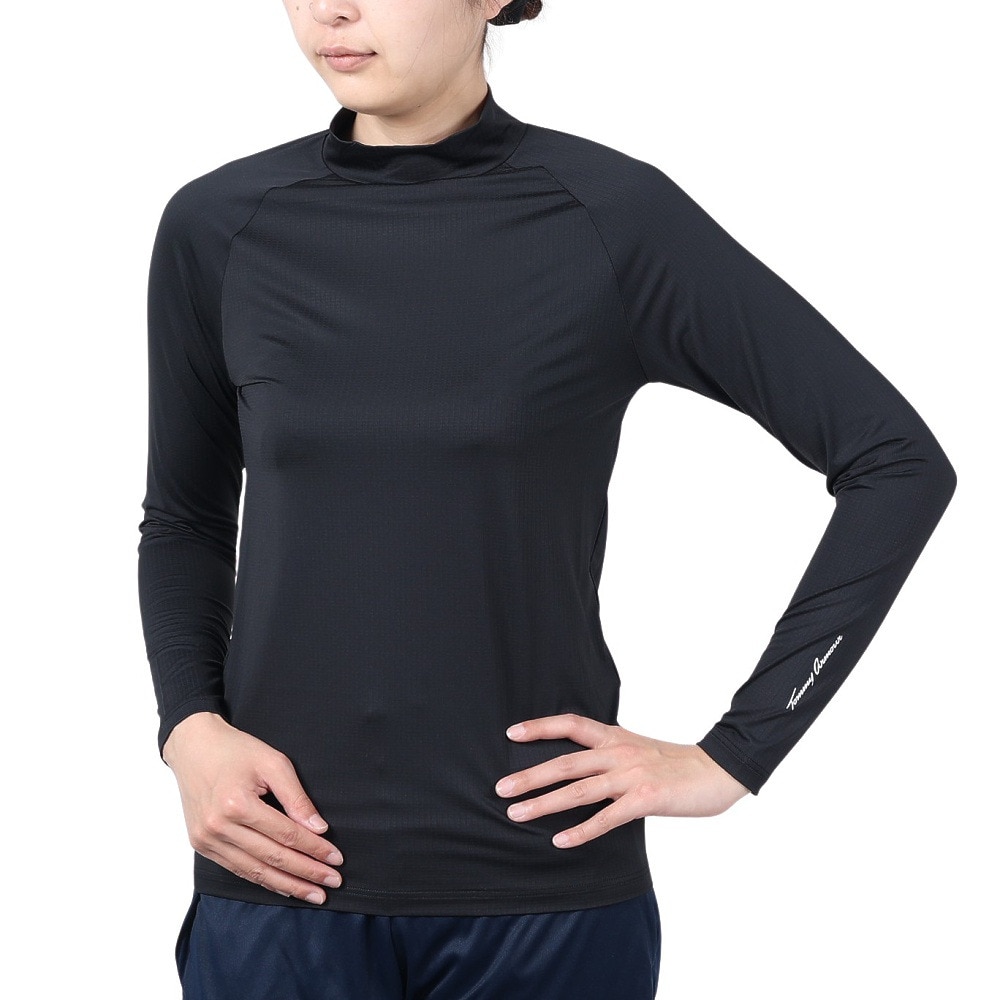 トミーアーマー（Tommy Armour）（レディース）ゴルフウェア インナー ベーシック モックネック 長袖シャツ TAGC24B080115 BLK