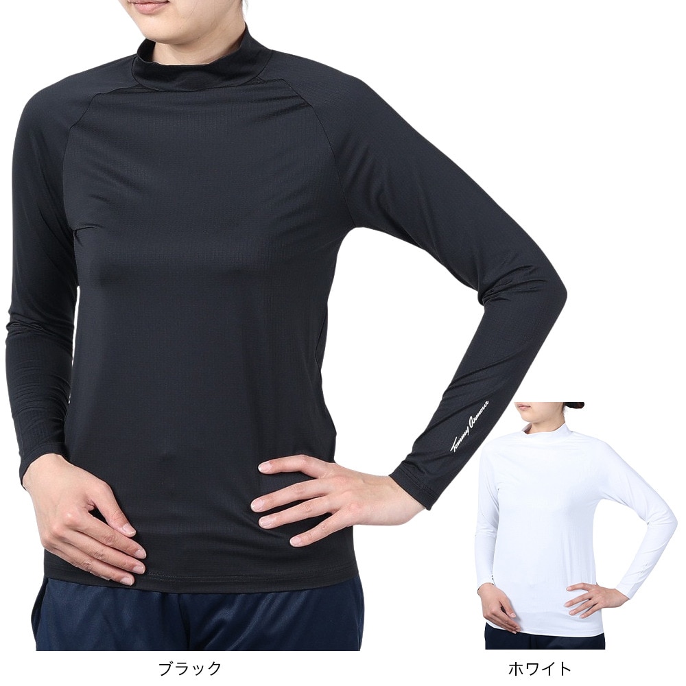 トミーアーマー（Tommy Armour）（レディース）ゴルフウェア インナー ベーシック モックネック 長袖シャツ TAGC24B080115 BLK