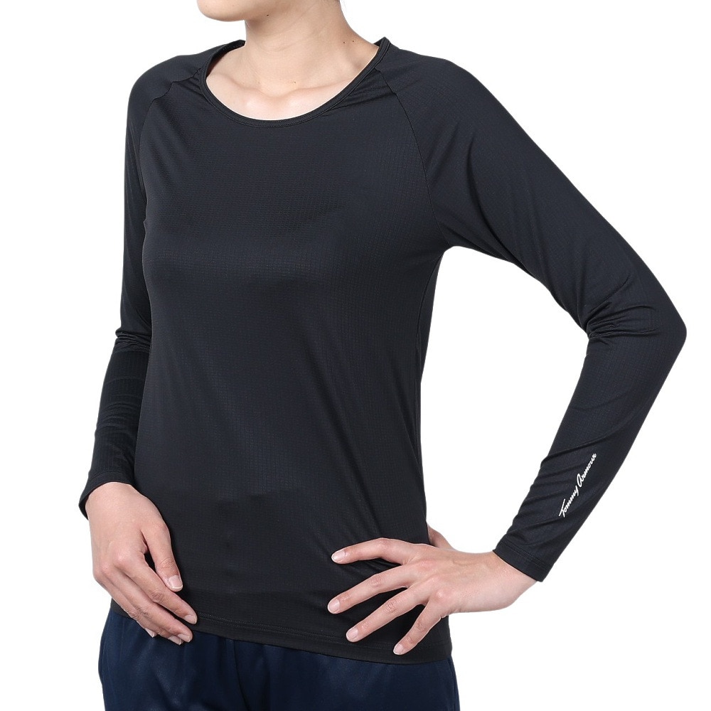 トミーアーマー（Tommy Armour）（レディース）ゴルフウェア インナー ベーシック Uネック 長袖シャツ TAGC24B080116 BLK