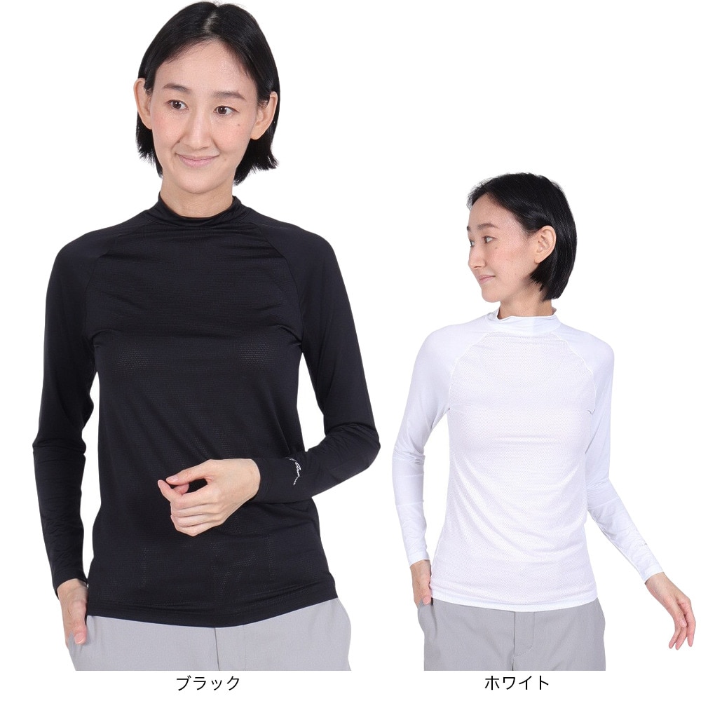 トミーアーマー（Tommy Armour）（レディース）ゴルフウェア インナー 吸汗速乾 接触冷感 Cool Touch モックネック長袖シャツ TAGC24S080054 BLK