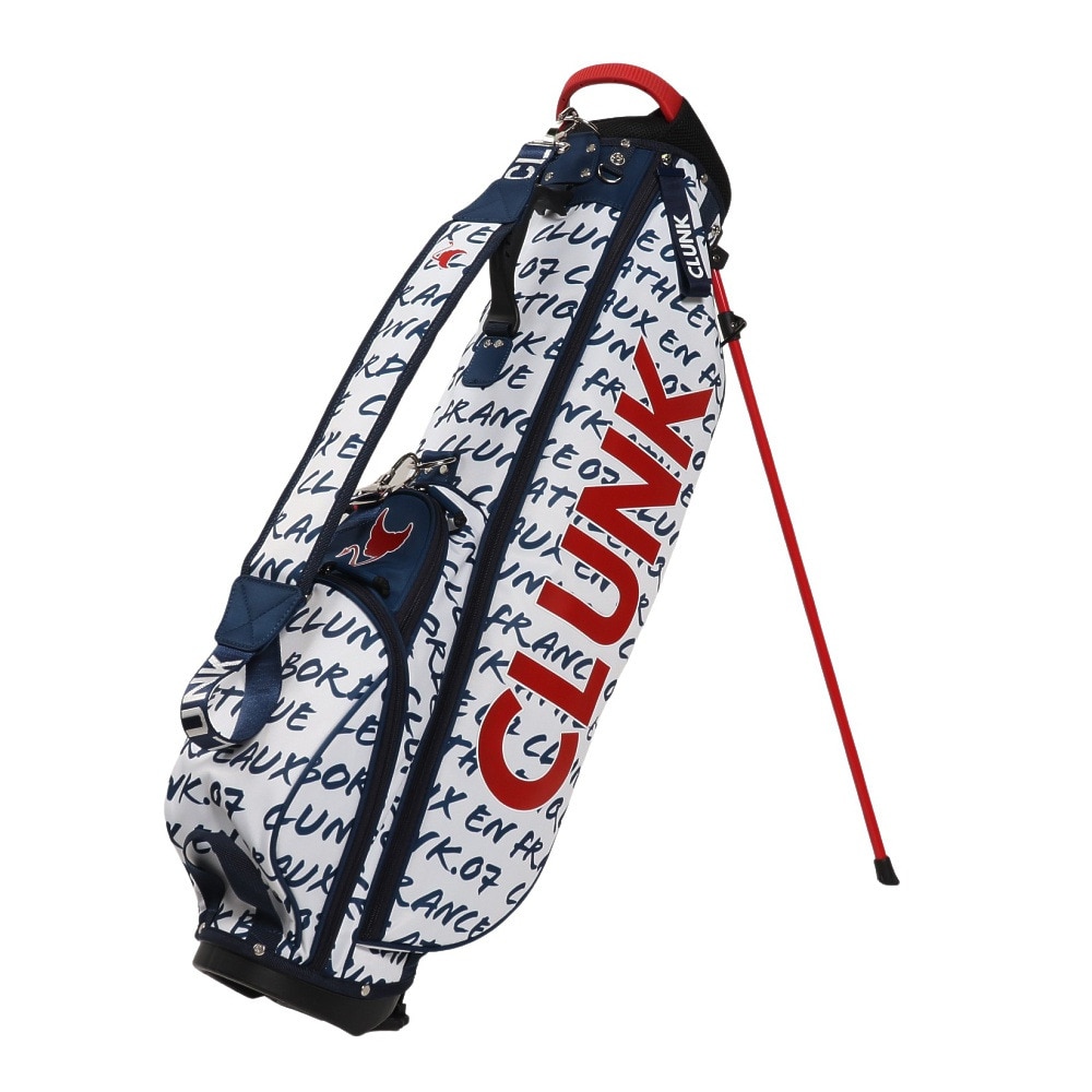 クランク（CLUNK）（メンズ、レディース）ゴルフ キャディバッグ スタンド式 7型 4分割 BRUSHシリーズ CL5PNC02 WHT