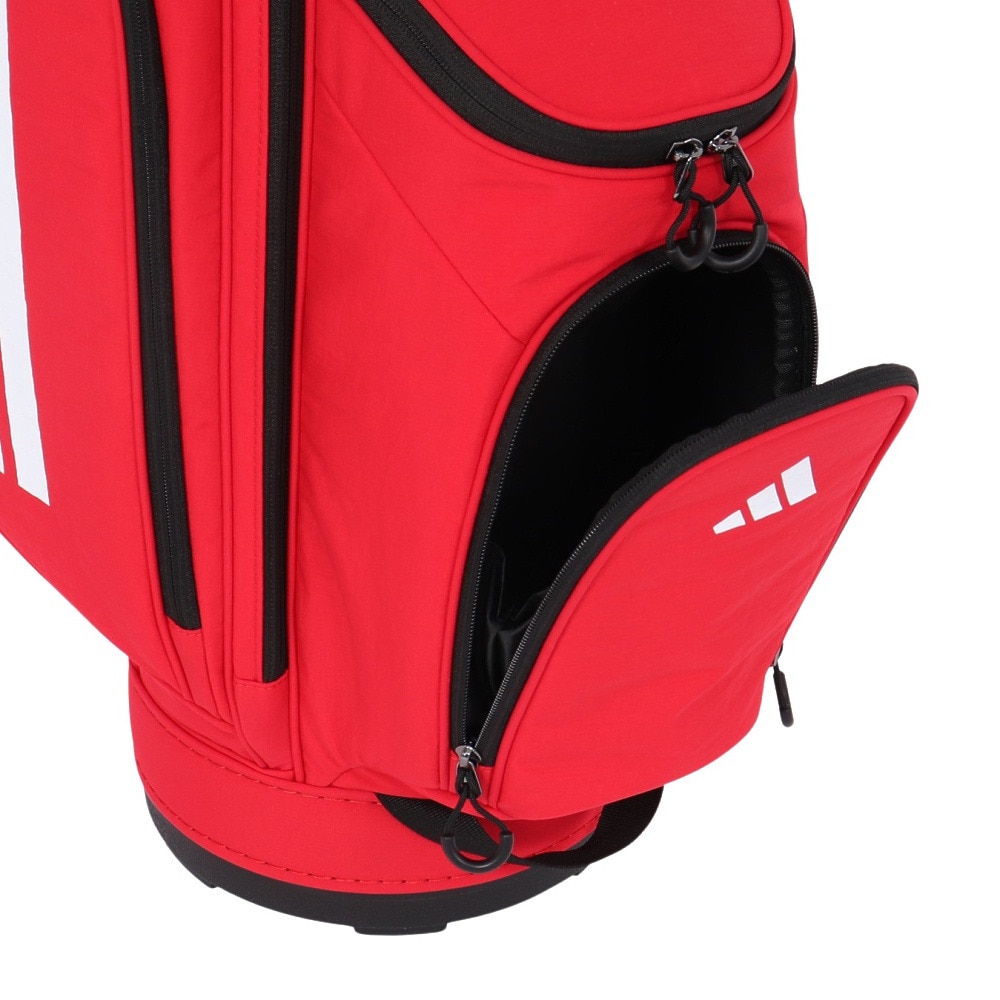 アディダス（adidas）（メンズ）ゴルフ スリーストライプス コーデュラ 軽量 カート式 キャディバッグ 4分割 KVH34-JH3720RED
