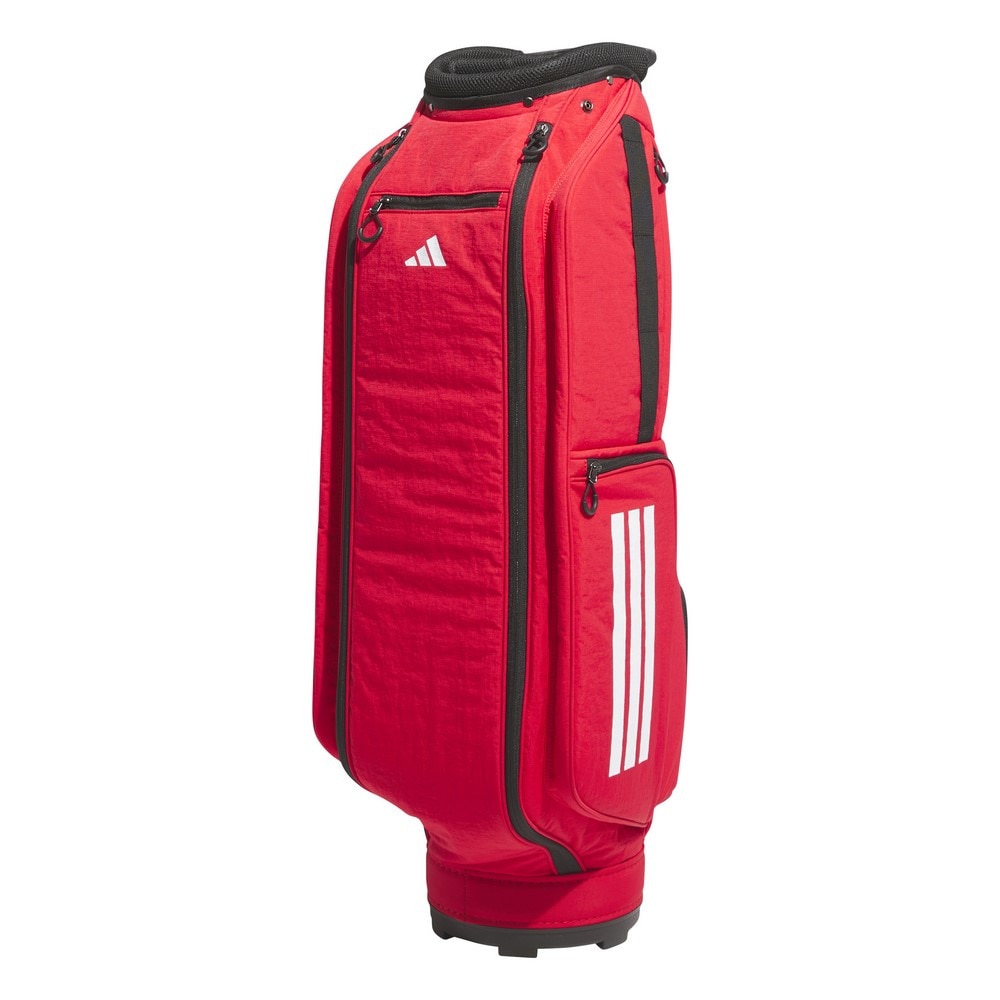 アディダス（adidas）（メンズ）ゴルフ スリーストライプス コーデュラ 軽量 カート式 キャディバッグ 4分割 KVH34-JH3720RED