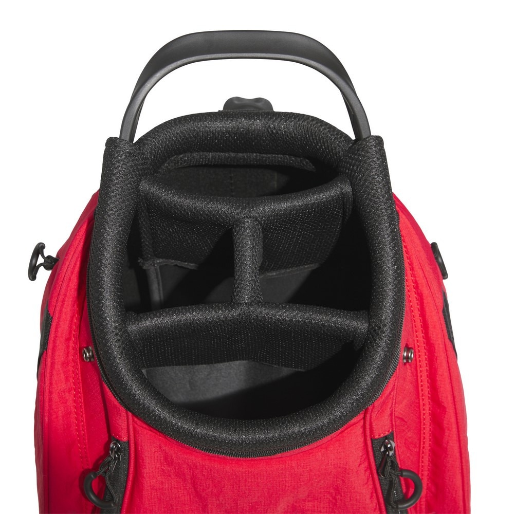 アディダス（adidas）（メンズ）ゴルフ スリーストライプス コーデュラ 軽量 カート式 キャディバッグ 4分割 KVH34-JH3720RED