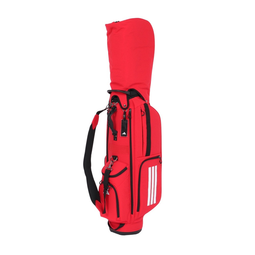 アディダス（adidas）（メンズ）ゴルフ スリーストライプス コーデュラ 軽量 カート式 キャディバッグ 4分割 KVH34-JH3720RED