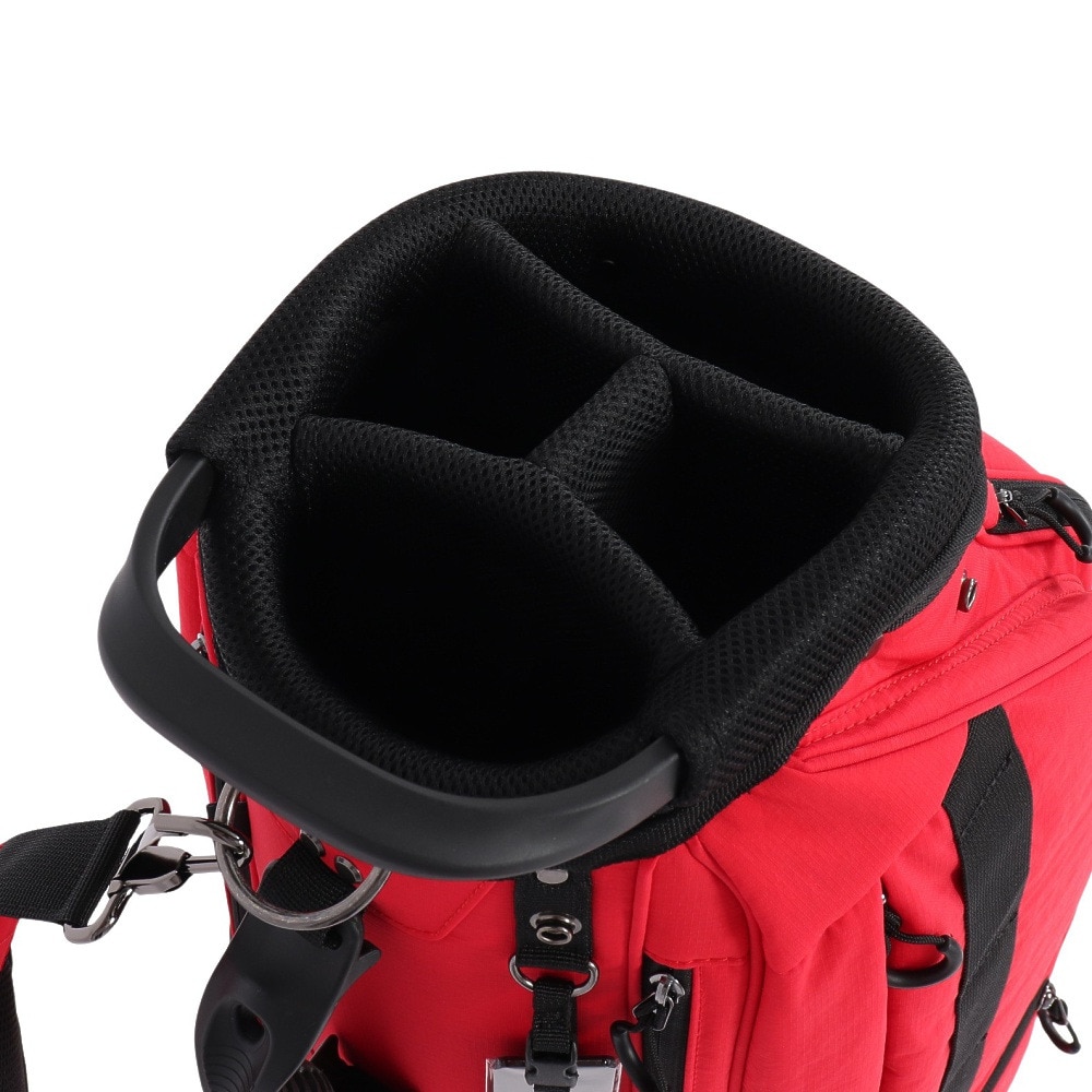 アディダス（adidas）（メンズ）ゴルフ スリーストライプス コーデュラ 軽量 カート式 キャディバッグ 4分割 KVH34-JH3720RED