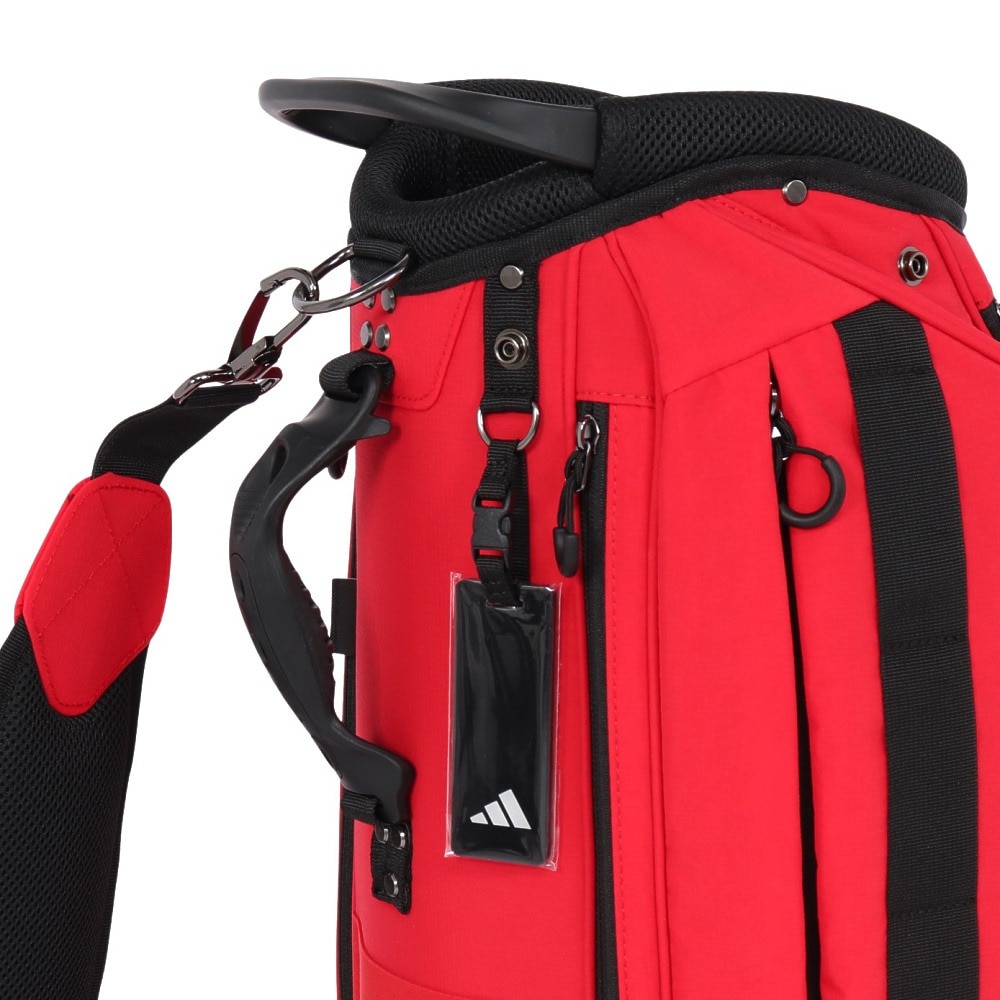 アディダス（adidas）（メンズ）ゴルフ スリーストライプス コーデュラ 軽量 カート式 キャディバッグ 4分割 KVH34-JH3720RED