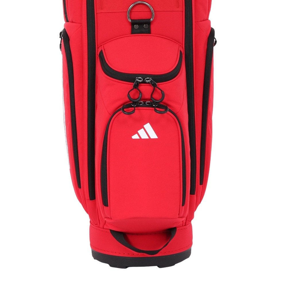 アディダス（adidas）（メンズ）ゴルフ スリーストライプス コーデュラ 軽量 カート式 キャディバッグ 4分割 KVH34-JH3720RED