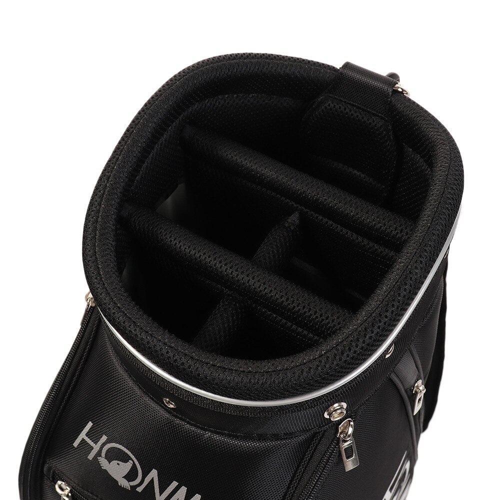 本間ゴルフ（HONMA）（メンズ）ゴルフ キャディバッグ カート式 9型 5分割 CB1951-BK ネームタグ&フードカバー付 軽量