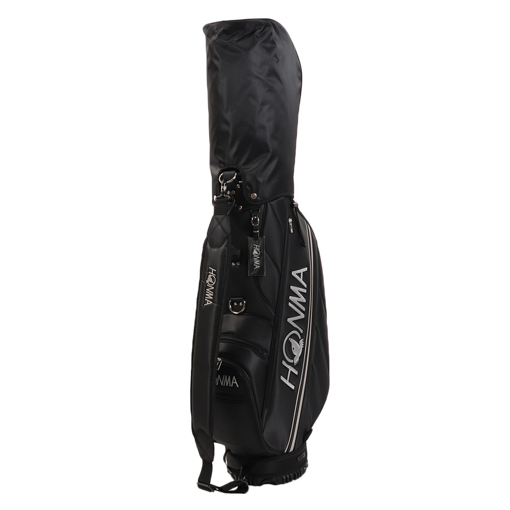 本間ゴルフ（HONMA）（メンズ）ゴルフ キャディバッグ カート式 9型 5分割 CB1951-BK ネームタグ&フードカバー付 軽量