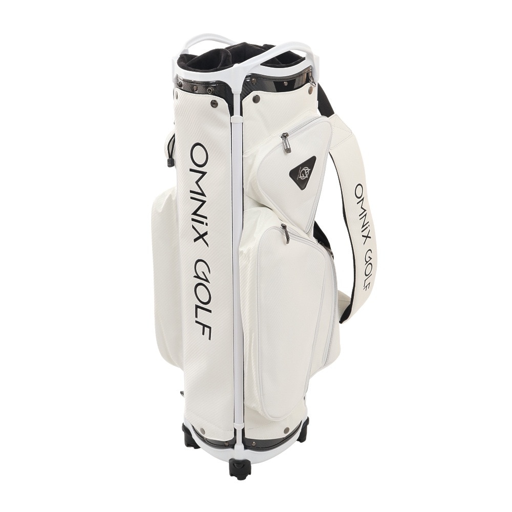ホクシン（Hokushin）（メンズ）ゴルフ キャディバッグ カート式 9型 6分割 OMNIX21 カーボン OM21SSCBCB-WH