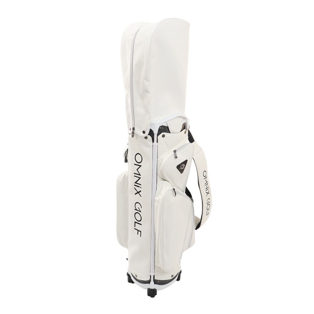 ホクシン（Hokushin）（メンズ）ゴルフ キャディバッグ カート式 9型 6分割 OMNIX21 カーボン OM21SSCBCB-WH