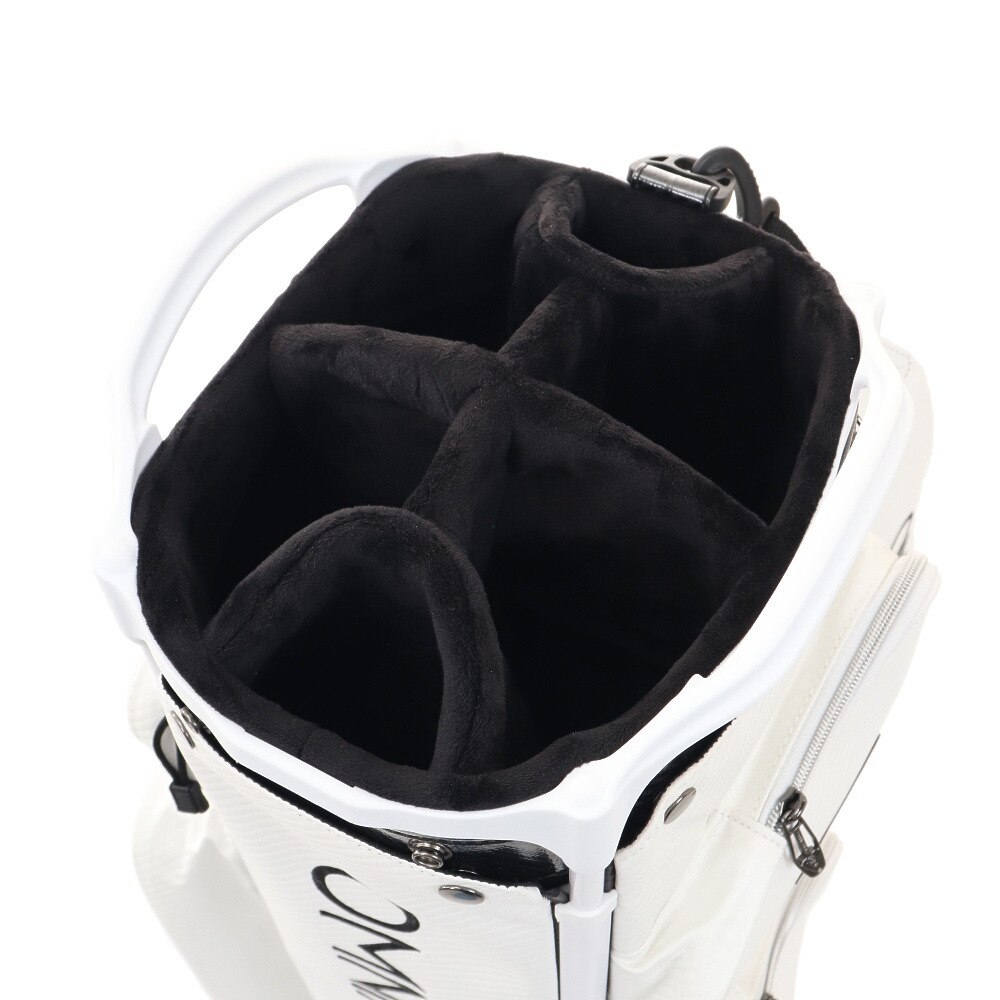 ホクシン（Hokushin）（メンズ）ゴルフ キャディバッグ カート式 9型 6分割 OMNIX21 カーボン OM21SSCBCB-WH