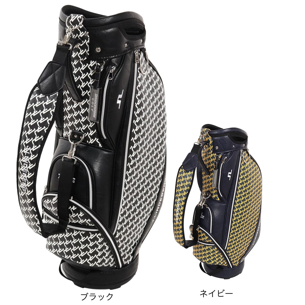 J.LINDEBERG（メンズ）ゴルフ キャディバッグ カート式 9.5型 5分割 モノグラムキャディーバッグ ツアーモデル 083-16301-019