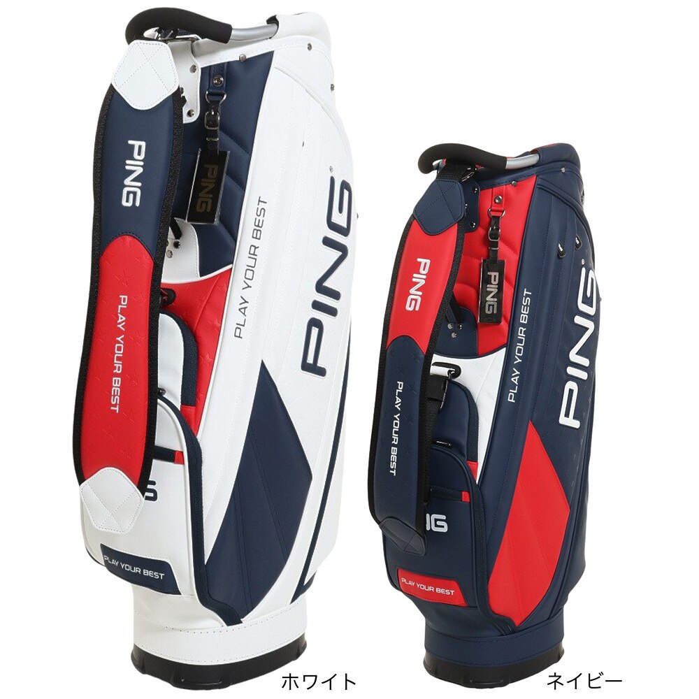 ピン（PING）（メンズ）ゴルフ キャディバッグ カート式 9.5型 5分割 USA WHITE 36232 CB-P222