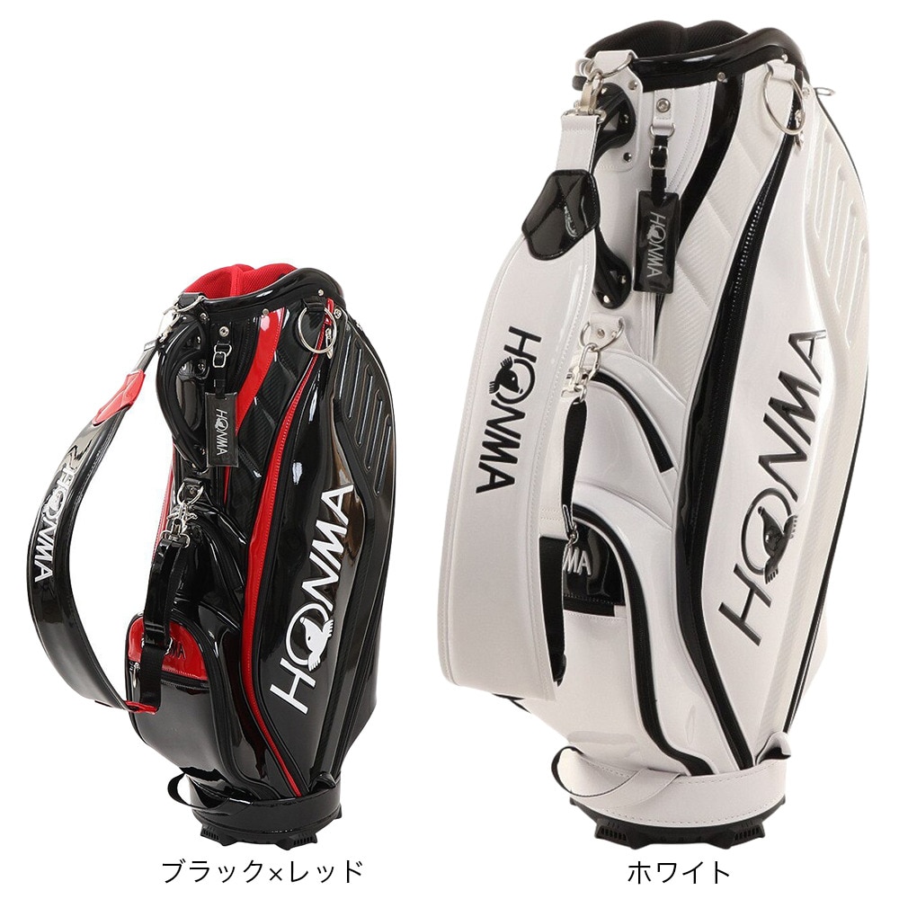 本間ゴルフ（HONMA）（メンズ）ゴルフ キャディバッグ カート式 9型 8分割 スポーティ 22SS CB12209 0102 WHBK