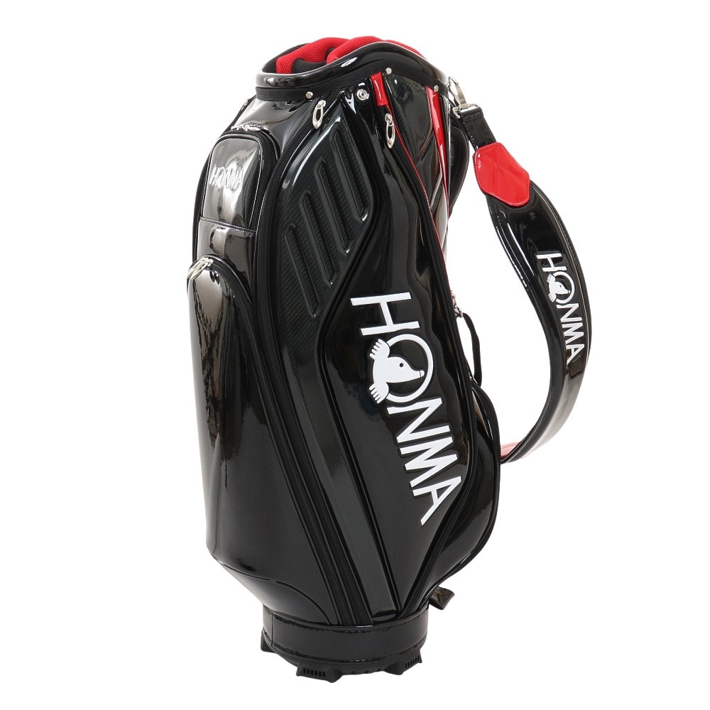 本間ゴルフ（HONMA）（メンズ）ゴルフ キャディバッグ カート式 9型 8分割 スポーティ 22SS CB12209 0233 BLACK/RED
