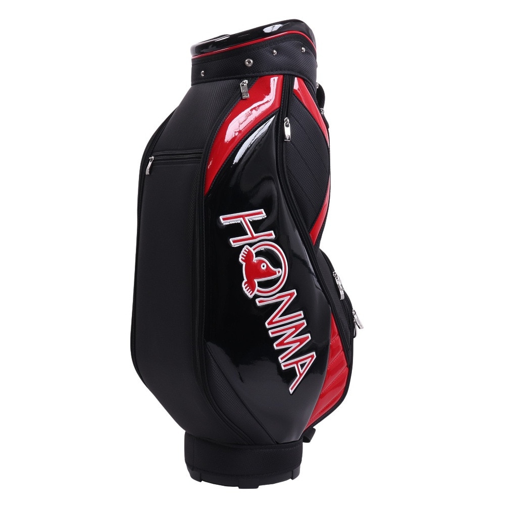 本間ゴルフ（HONMA）（メンズ、レディース）ゴルフ キャディバッグ カート式 9型 5分割 CB12211 0233 BKRED