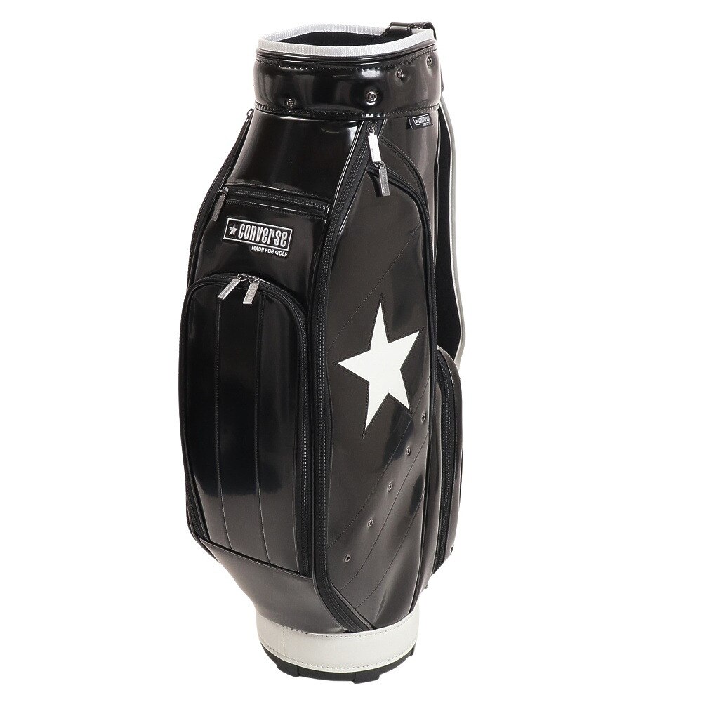 コンバース（CONVERSE）（メンズ）ゴルフ キャディバッグ カート式  9型 5分割  CV ワンスター カート式  33700262-BLACK WHITE