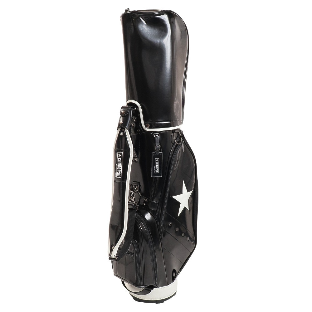 コンバース（CONVERSE）（メンズ）ゴルフ キャディバッグ カート式  9型 5分割  CV ワンスター カート式  33700262-BLACK WHITE