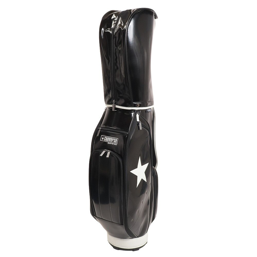 コンバース（CONVERSE）（メンズ）ゴルフ キャディバッグ カート式  9型 5分割  CV ワンスター カート式  33700262-BLACK WHITE