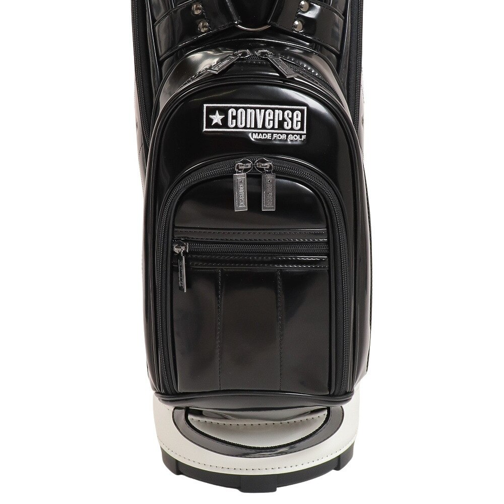 コンバース（CONVERSE）（メンズ）ゴルフ キャディバッグ カート式  9型 5分割  CV ワンスター カート式  33700262-BLACK WHITE