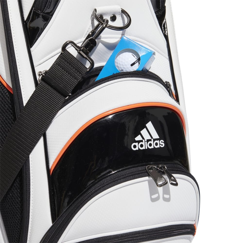 アディダス（adidas）（メンズ）ゴルフ キャディバッグ カート式 9.5型 4分割 リニアロゴ VU280-HG5758W/OG