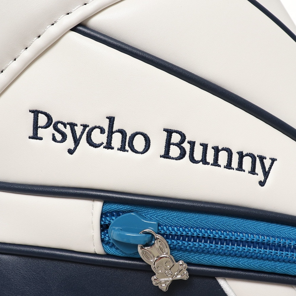 サイコバニー（Psycho Bunny）（メンズ）ゴルフ キャディバッグ カート式 9型 5分割  SPECIAL EDITION PBMG2FC1-WHT