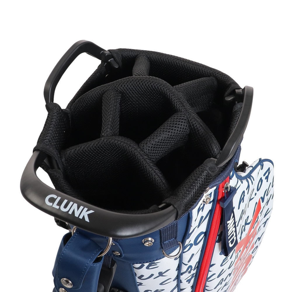 クランク（CLUNK）（メンズ、レディース）ゴルフ キャディバッグ スタンド式 9.5型 7分割 撥水 軽量 BRUSHシリーズ CL5PNC01 WHT