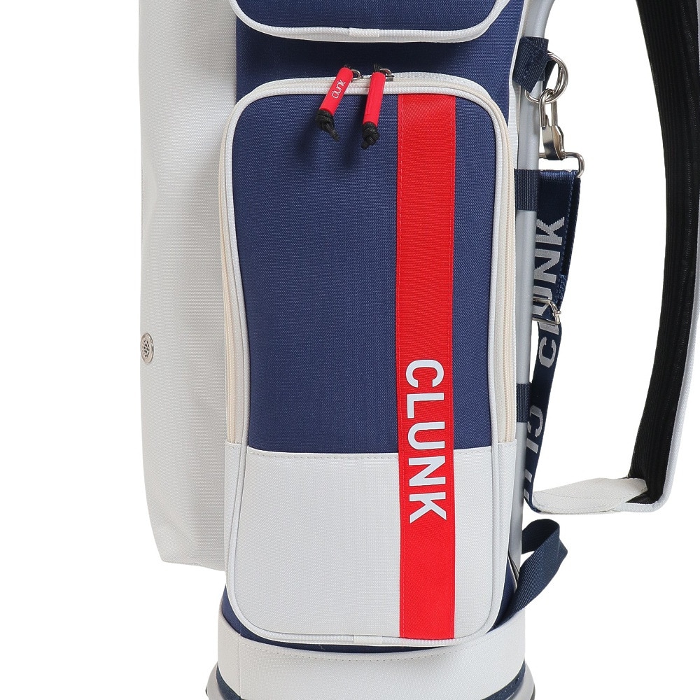 クランク（CLUNK）（メンズ）ゴルフ キャディバッグ カート式 9.5型 5分割 トリカラシリーズ CL5PNC38 WHT