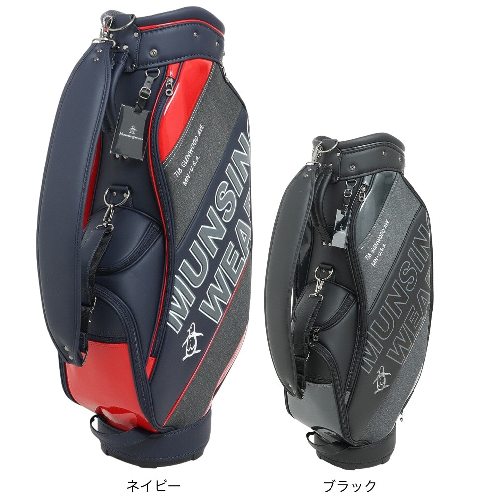 マンシングウエア（MUNSING WEAR）（メンズ）ゴルフ キャディバッグ カート式 9型 6分割 ミックスニットキャディバッグ MQBVJJ01 BK00
