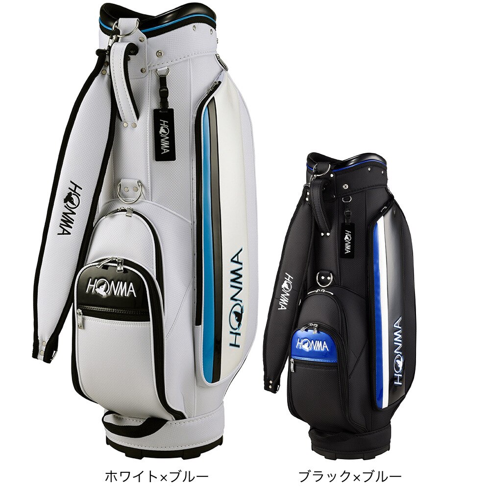本間ゴルフ（HONMA）（メンズ）ゴルフ キャディバッグ カート式 9型 5分割 CB12309 WH/SAX
