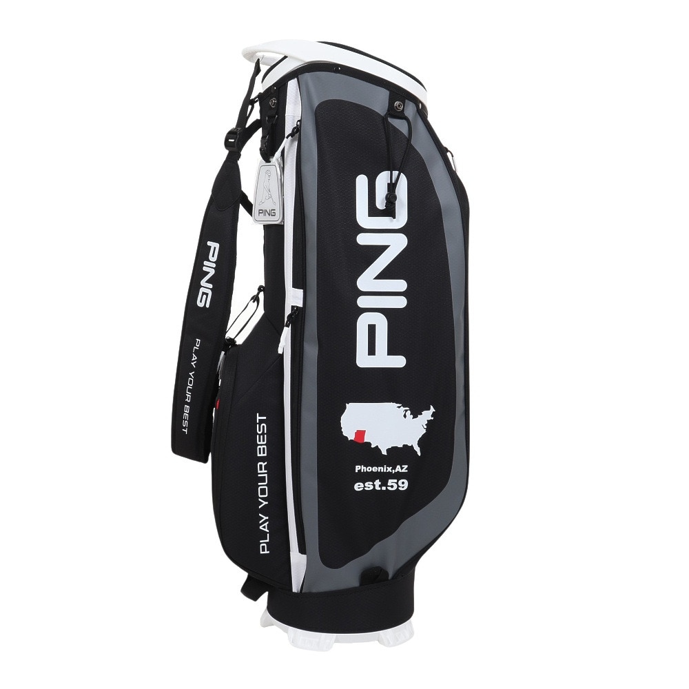 ピン（PING）（メンズ）ゴルフ キャディバッグ 軽量 カート式 9.5型 6分割 アリゾナスポーツ CB-N2306 AZ SPORTS BK 37181