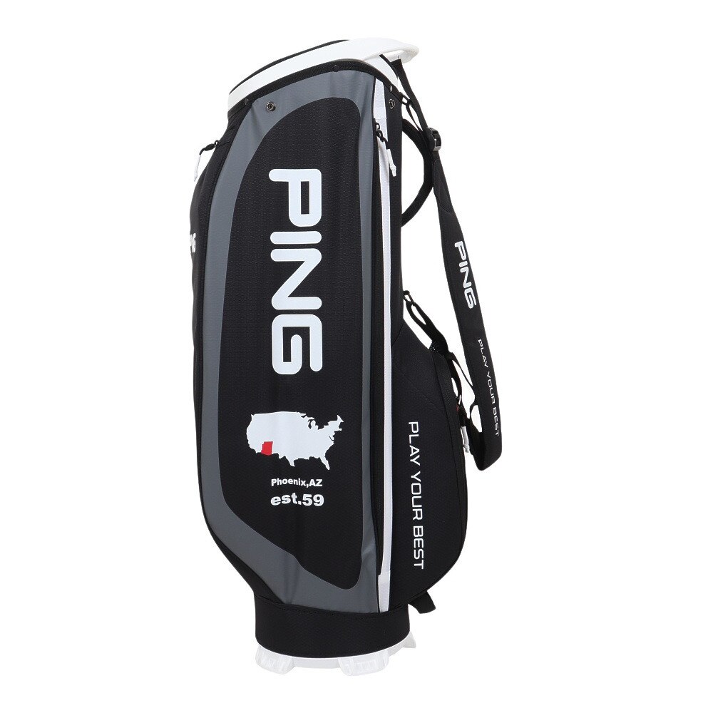 ピン（PING）（メンズ）ゴルフ キャディバッグ 軽量 カート式 9.5型 6分割 アリゾナスポーツ CB-N2306 AZ SPORTS BK 37181