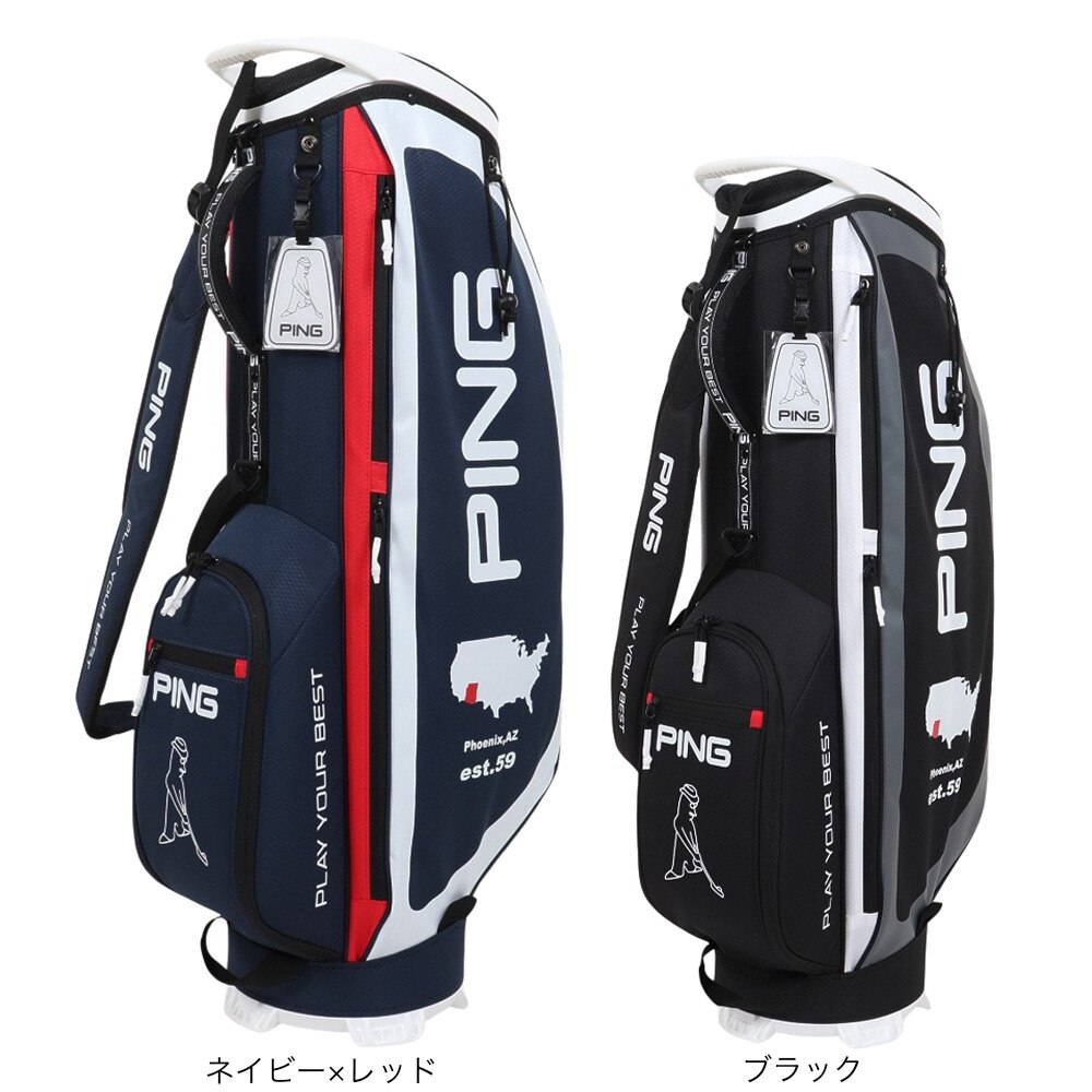 ピン（PING）（メンズ）ゴルフ キャディバッグ 軽量 カート式 9.5型 6分割 アリゾナスポーツ CB-N2306 AZ SPORTS BK 37181