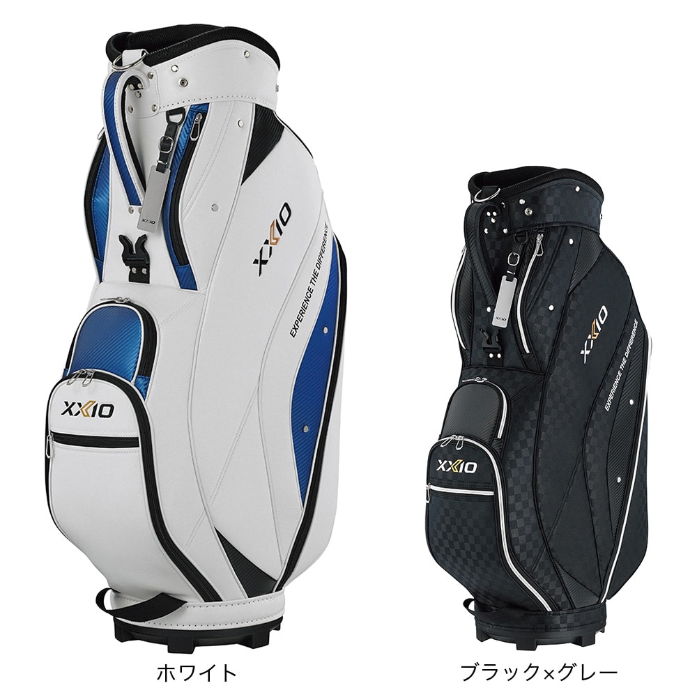 ゼクシオ（XXIO）（メンズ）ゴルフ キャディバッグ 超軽量 カート式 9.5型 4分割 GGC-X161 ブラックチェック ダンロップ