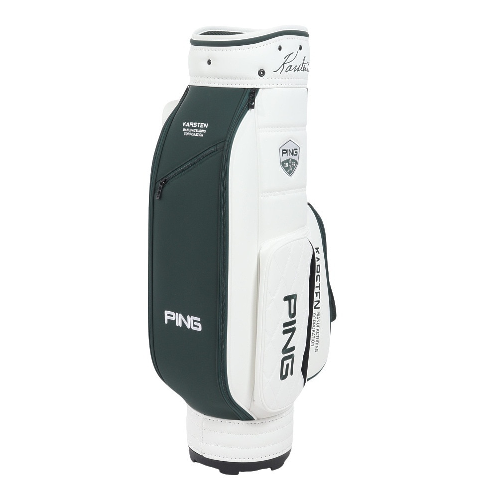 ピン（PING）（メンズ、レディース）ゴルフ キャディバッグ 軽量 カート式 9型 5分割 PU CLASSIC CB-F2401 PUクラシック WH/GR 37514