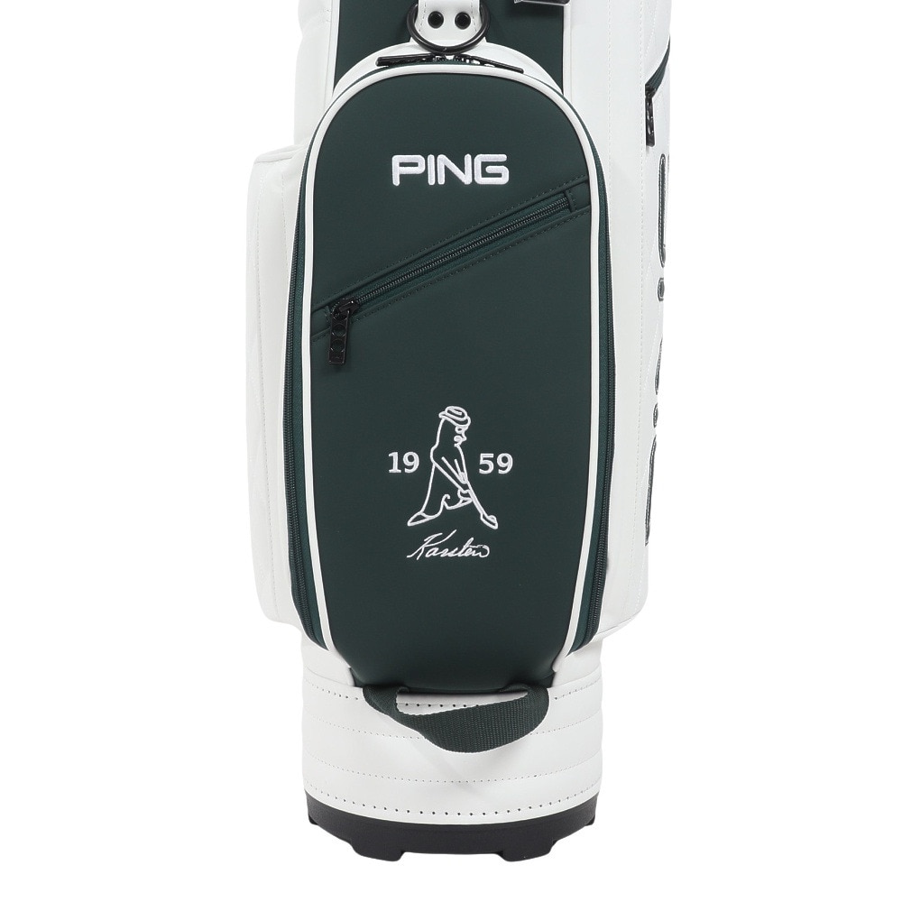 ピン（PING）（メンズ、レディース）ゴルフ キャディバッグ 軽量 カート式 9型 5分割 PU CLASSIC CB-F2401 PUクラシック WH/GR 37514