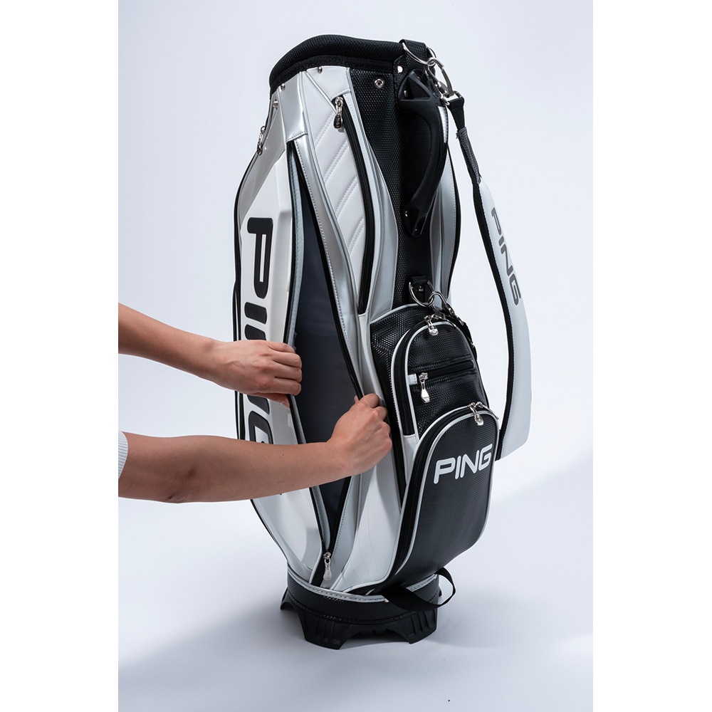 ピン（PING）（メンズ）ゴルフ カート式 キャディバッグ オーセンティック 9型 5分割 CB-U2504 WH 38652 オーセンTICカート