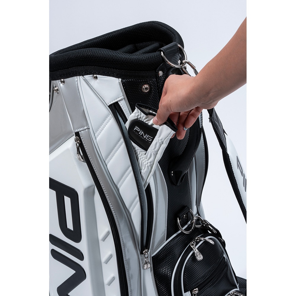 ピン（PING）（メンズ）ゴルフ カート式 キャディバッグ オーセンティック 9型 5分割 CB-U2504 WH 38652 オーセンTICカート