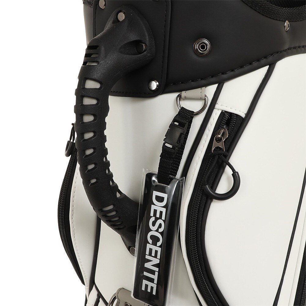 デサントゴルフ（DESCENTEGOLF）（メンズ）ゴルフ キャディバッグ カート式 9.5型 6分割 大口径キャディバッグ DQBVJJ01 WHBK