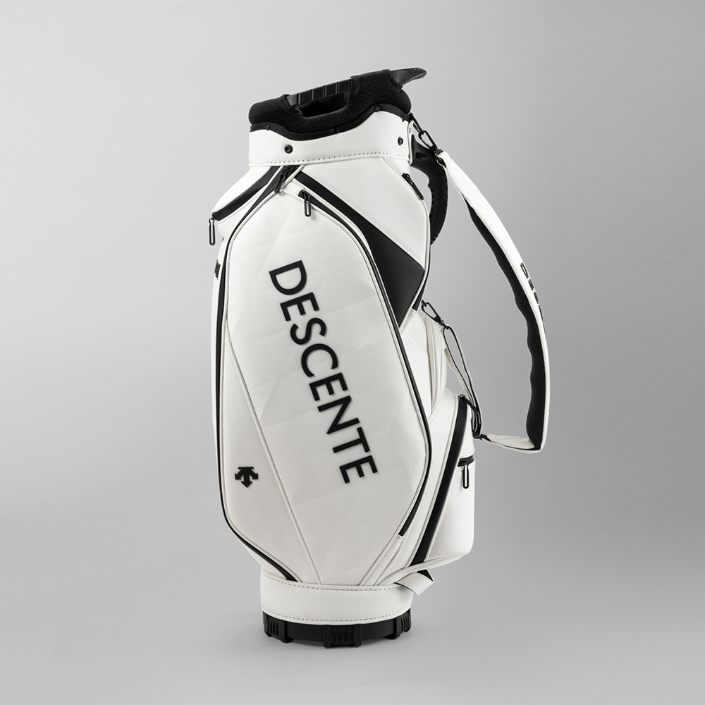 デサントゴルフ（DESCENTEGOLF）（メンズ）ゴルフ キャディバッグ カート式 9.5型 5分割 WIMPLEデザイン DQBXJJ01 WH00