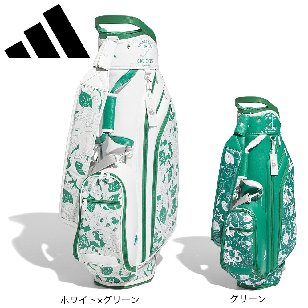 アディダス（adidas）（メンズ）ゴルフ キャディバッグ スタンド式 8.5型 4分割 PLAY GREEN グラフィック スタンドバッグ NMH62-HT6812