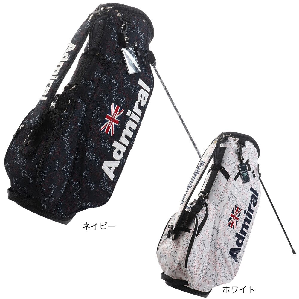 アドミラル ゴルフ（Admiral GOLF）（メンズ）ゴルフ キャディバッグ スタンド式 9型 5分割 軽量 モノグラム ADMG1BC8-NVY