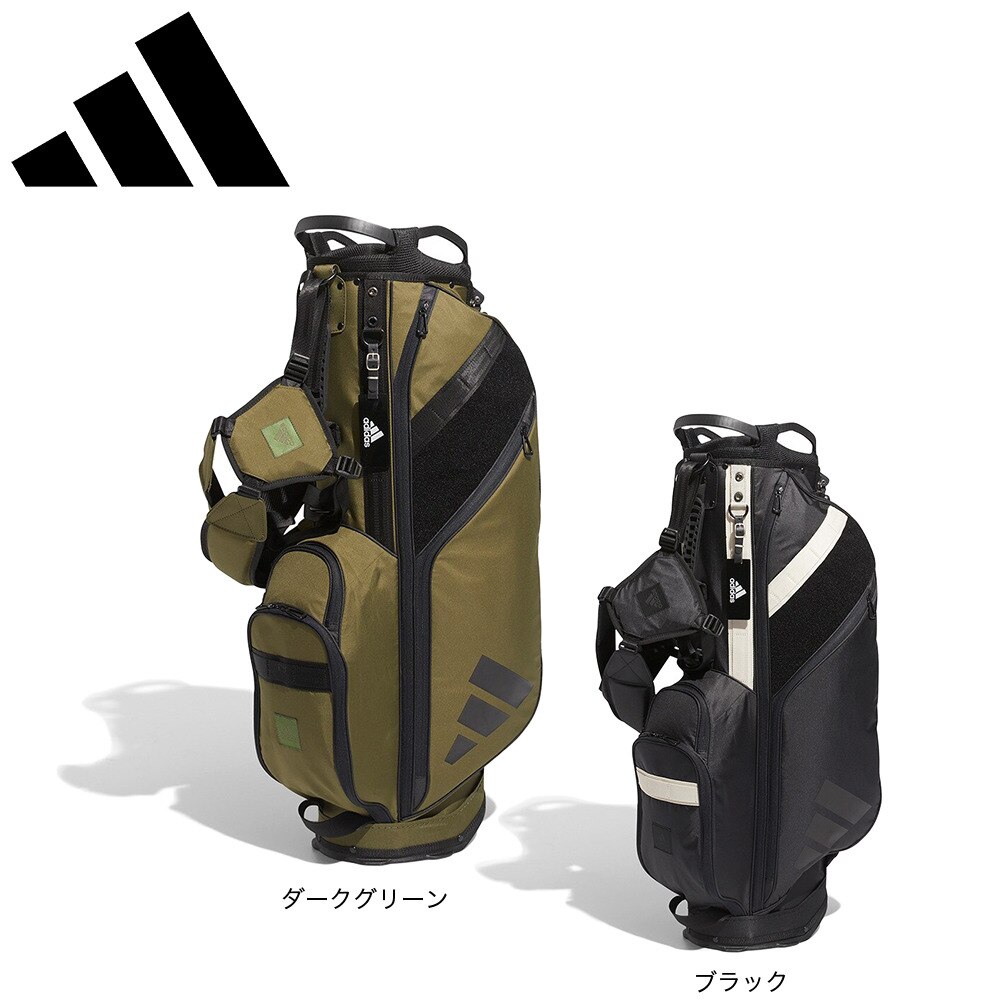 アディダス（adidas）（メンズ）ゴルフ キャディバッグ スタンド式 8.5型 4分割 軽量 ライトウェイトヴァーサタイル スタンド VM810-HA3207BK