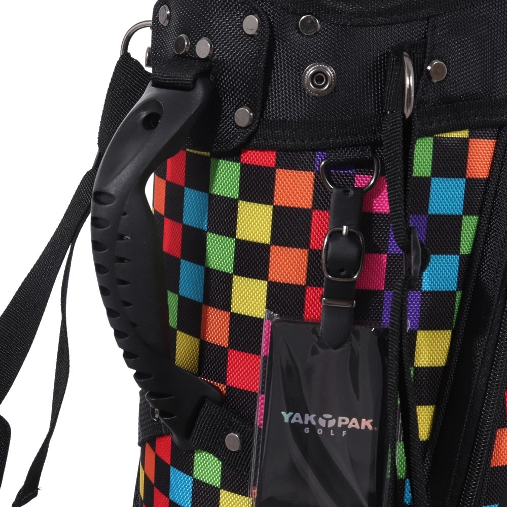 ヤックパック（YAK PAK）（メンズ、レディース）ゴルフ キャディバッグ スタンド式 9型 4分割 YP-001 マルチチェッカーボード
